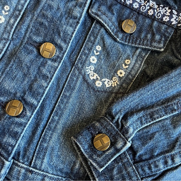 Hanna Andersson “90” Girls Jean Jacket Ribbon Trim Size 3 - Picture 3 of 7